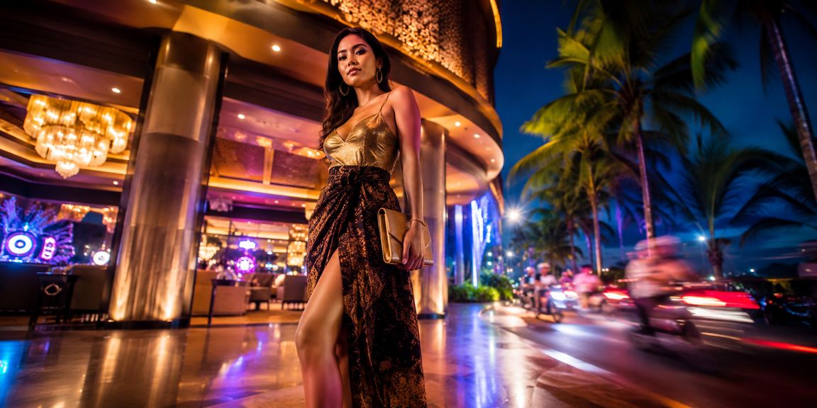 Suasana platform taruhan casino online dengan pencahayaan neon yang modern dan dinamis